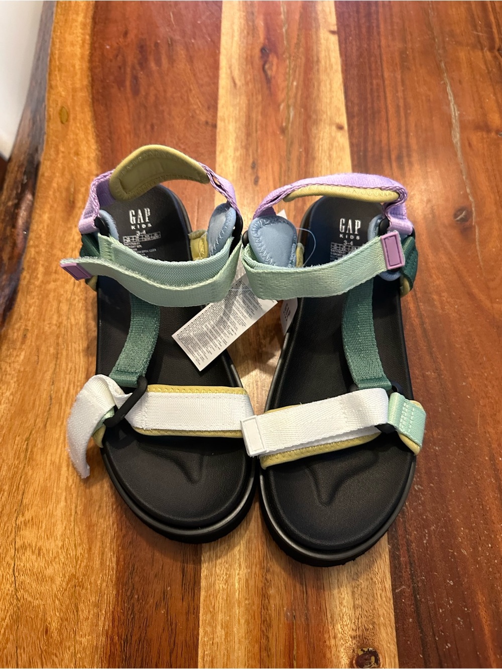 GAP Kids Multicolor Sport Sandals - Green/White/Purple